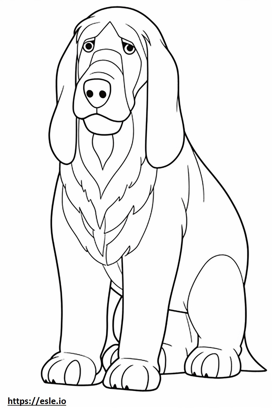 Bloodhound Kawaii kolorowanka