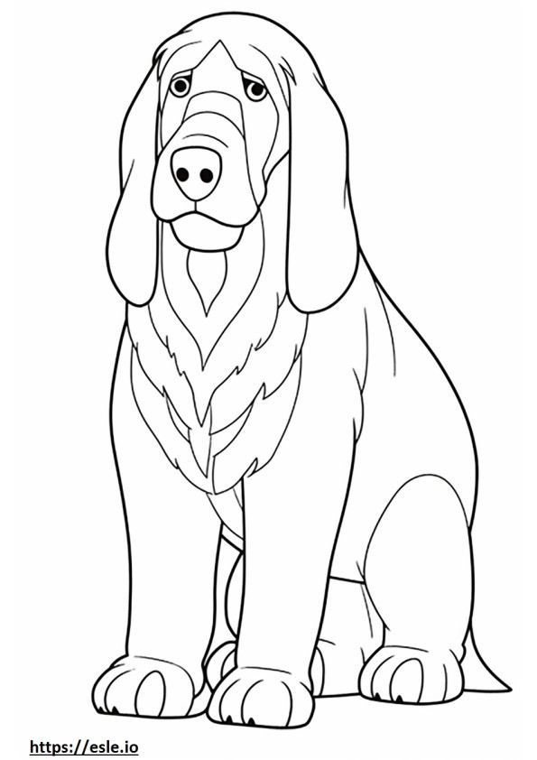 Bloodhound Kawaii kolorowanka