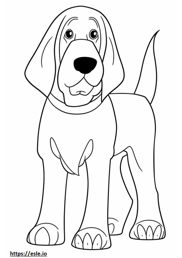 Bloodhound Kawaii de colorat