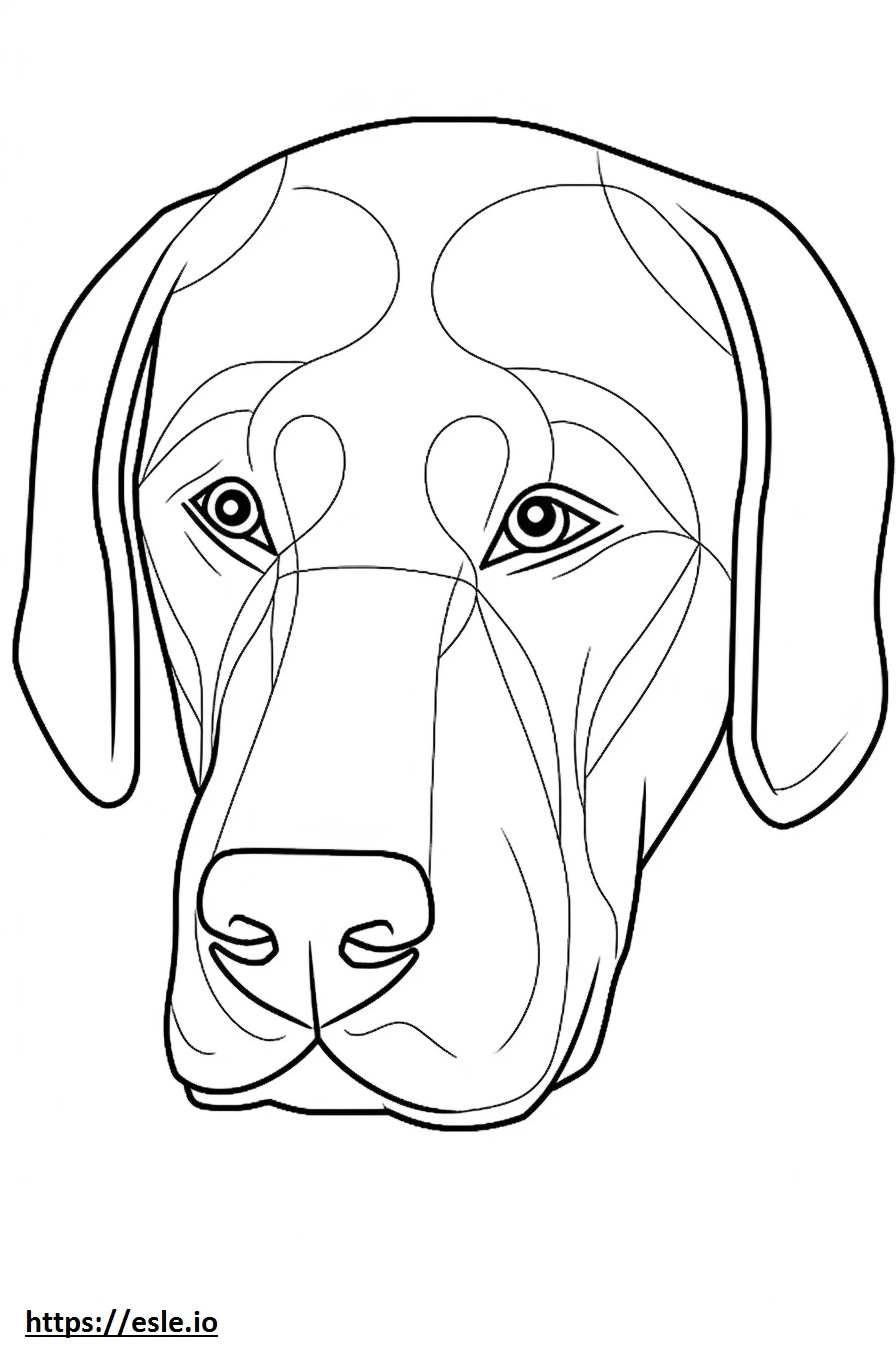 Blaues Spitzen-Hundegesicht ausmalbild
