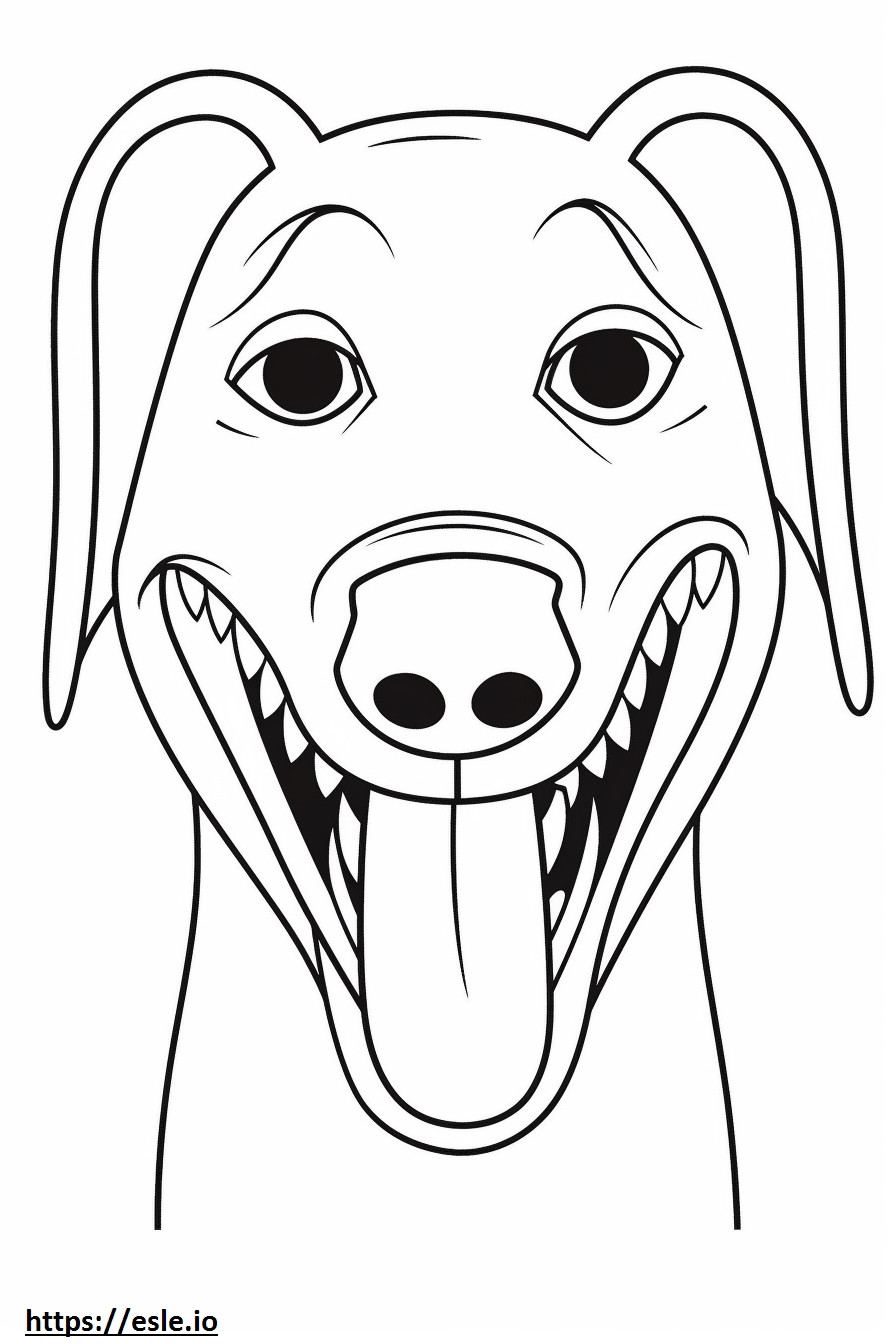 Blauwe kanten hond glimlach emoji kleurplaat kleurplaat