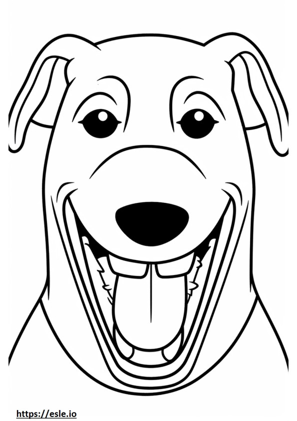 Blue Lacy Dog smile emoji coloring page