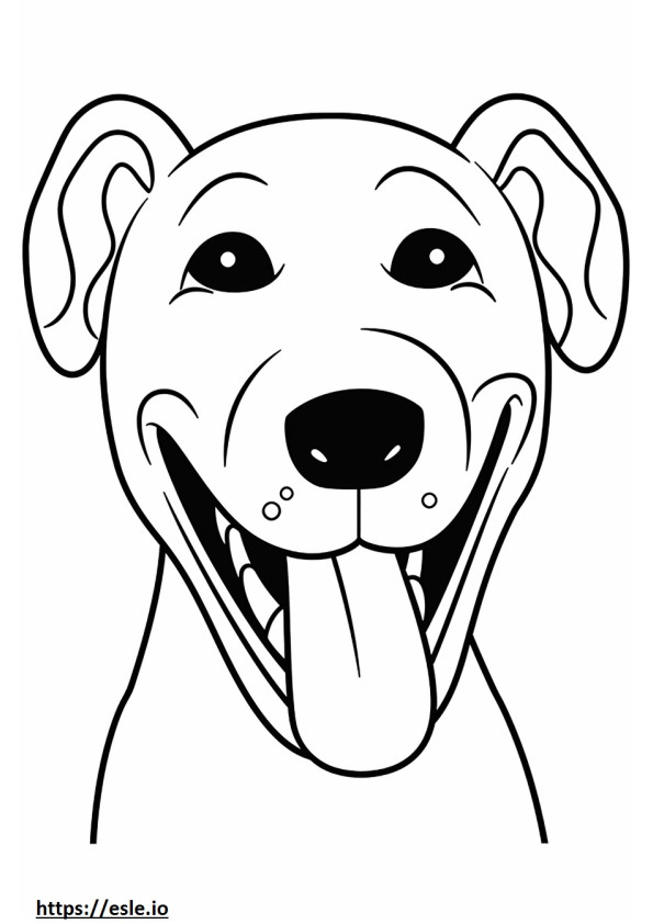 Coloriage Emoji sourire de chien en dentelle bleue à imprimer
