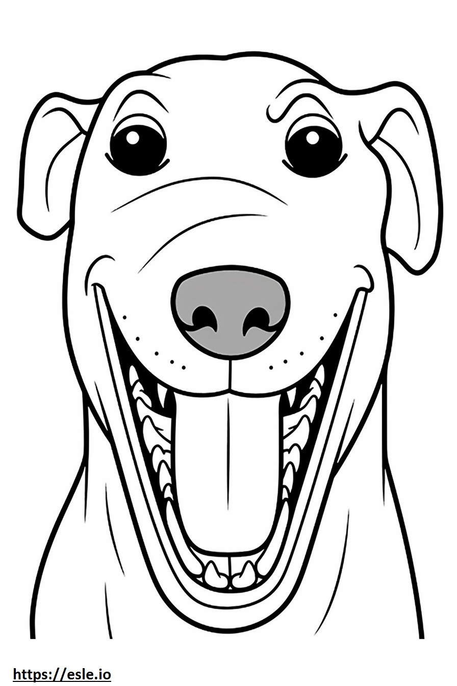 Emoji de sorriso de cachorro azul rendado para colorir