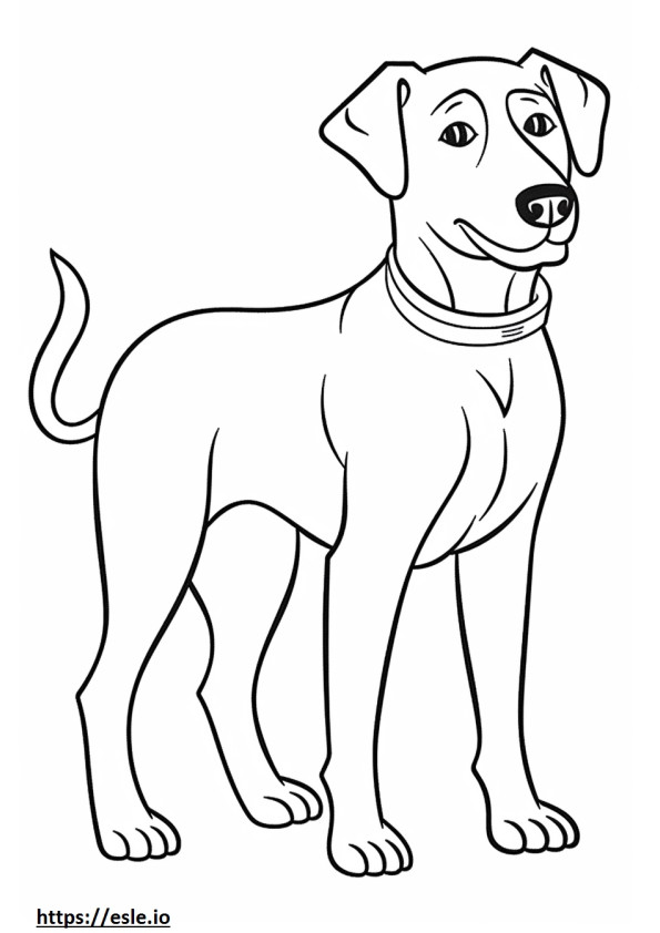 Coloriage Caricature de chien de dentelle bleue à imprimer