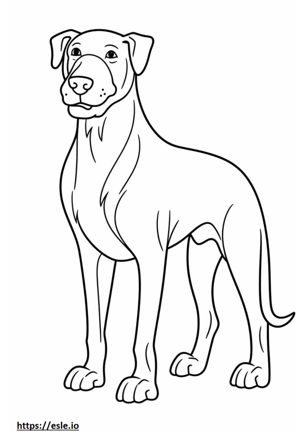 Kartun Anjing Berenda Biru gambar mewarnai