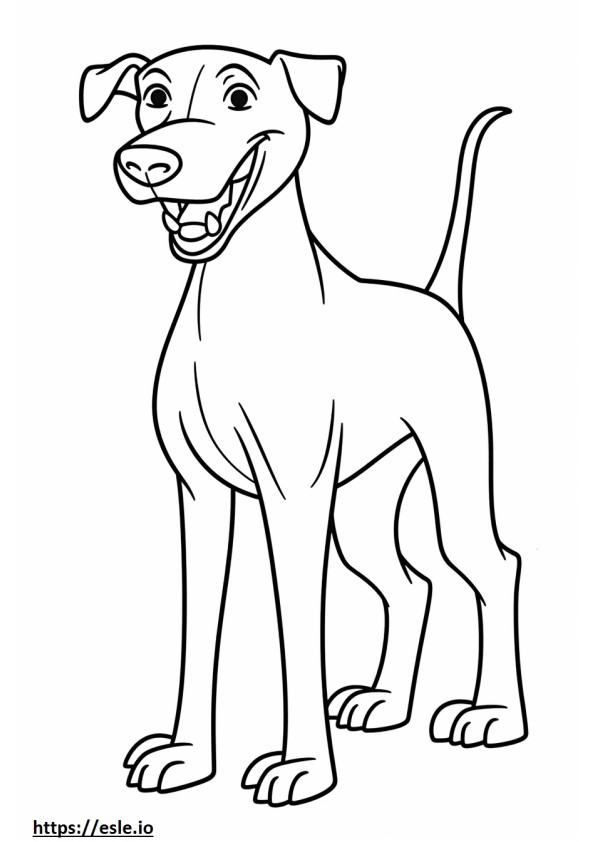 Dibujos animados de perro de encaje azul para colorear e imprimir