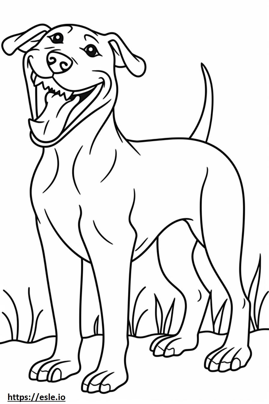 Blue Lacy Dog happy coloring page