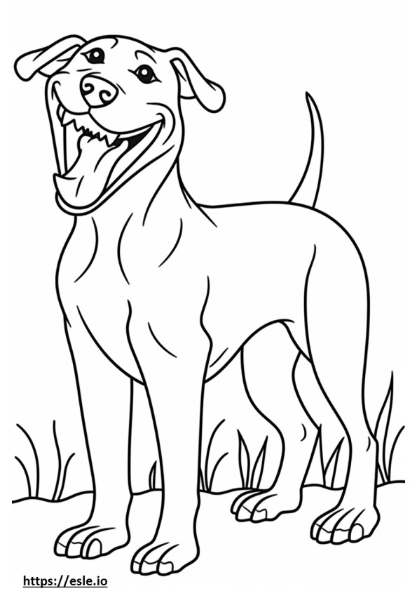 Blue Lacy Dog happy coloring page