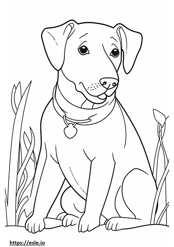 Blue Lacy Dog Kawaii coloring page
