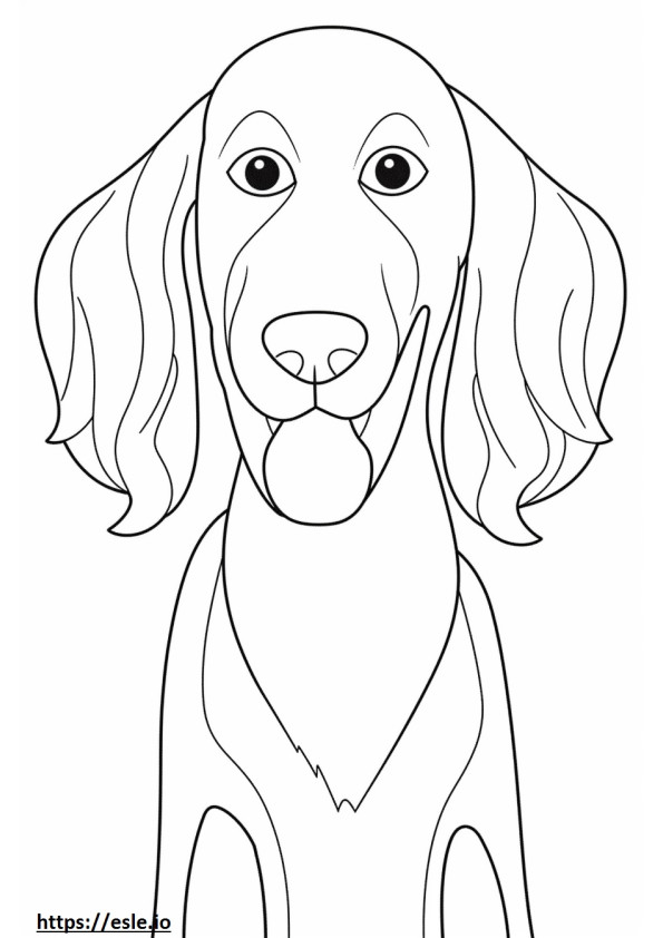 Emoji de sonrisa de perro de aguas de Picardía azul para colorear e imprimir