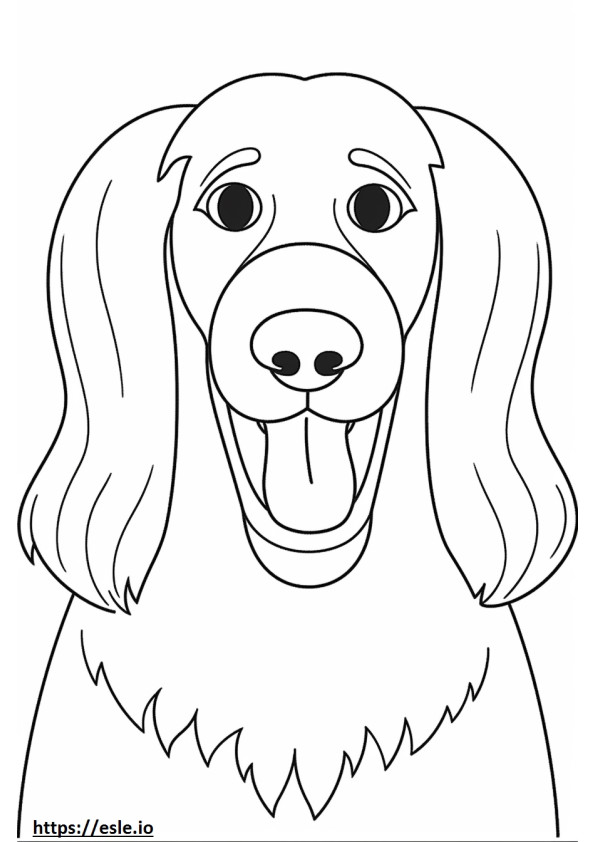 Emoji de sonrisa de perro de aguas de Picardía azul para colorear e imprimir