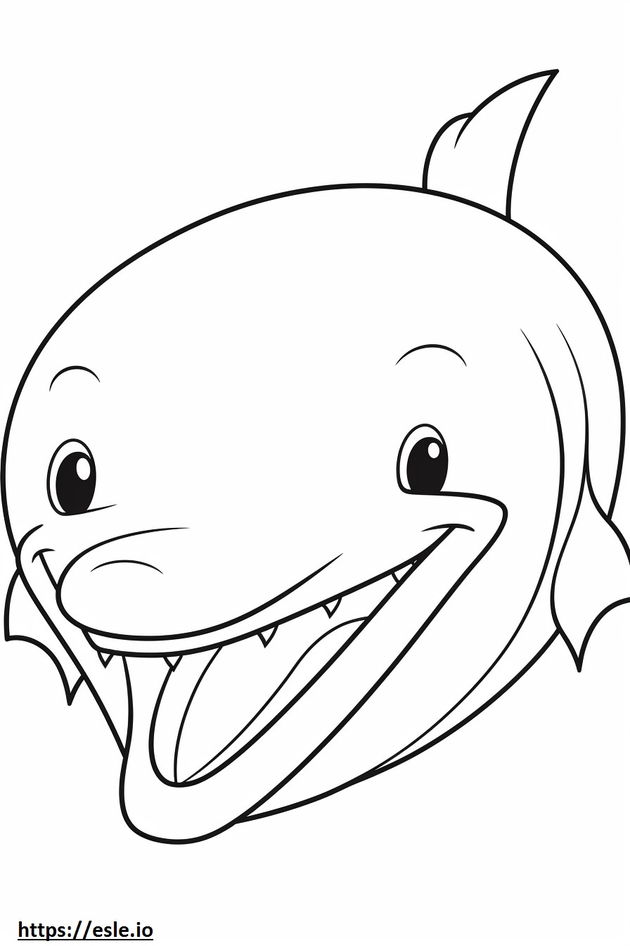 シロナガスクジラの顔 ぬりえ - 塗り絵