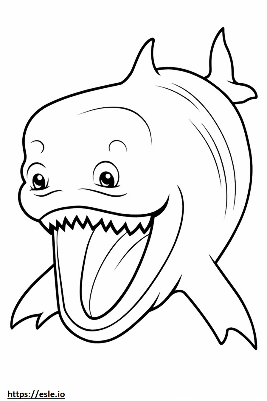 Coloriage Emoji sourire de baleine bleue à imprimer