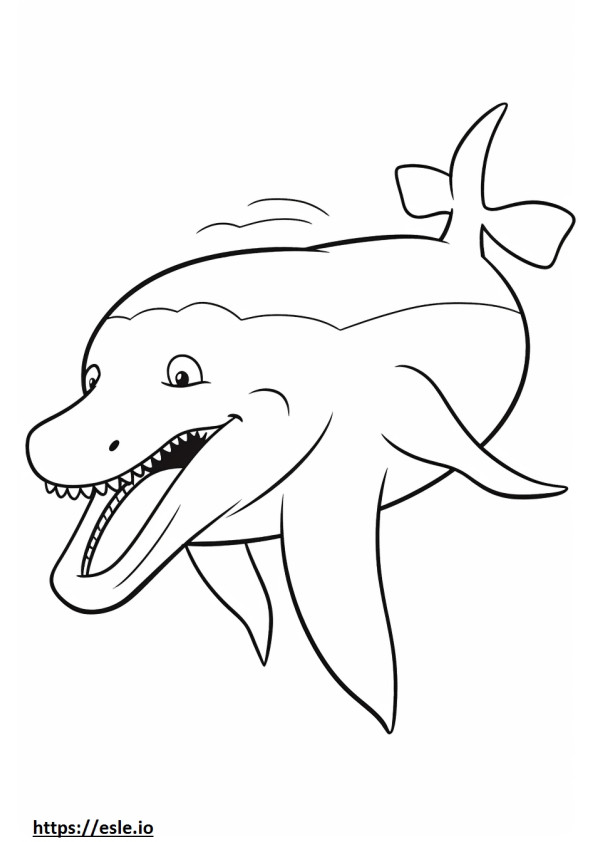 Blue Whale cartoon coloring page