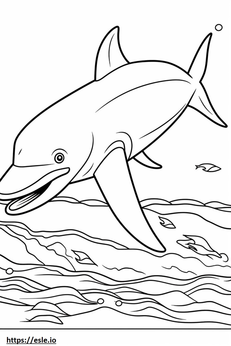 シロナガスクジラの漫画 ぬりえ - 塗り絵