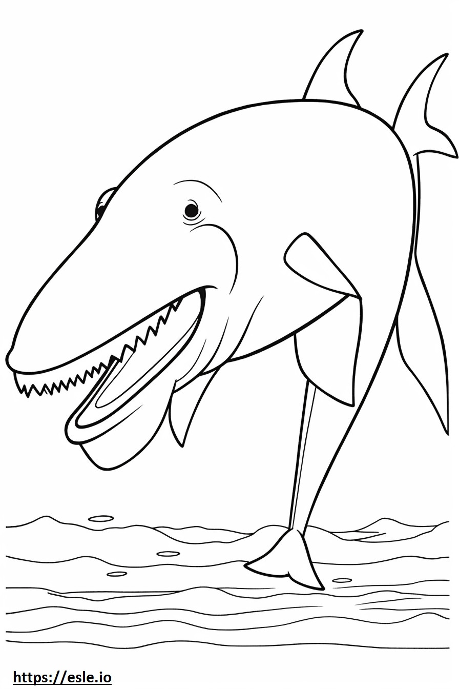 Desene animată cu balenă albastră de colorat