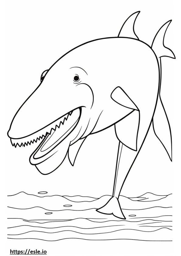 Blue Whale cartoon coloring page