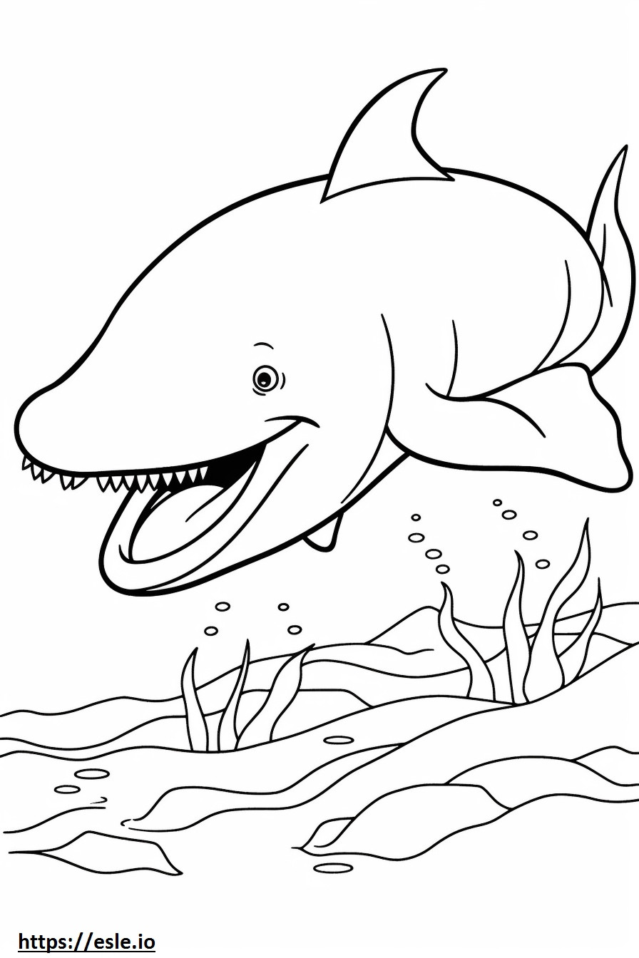 Dibujos animados de ballena azul para colorear e imprimir