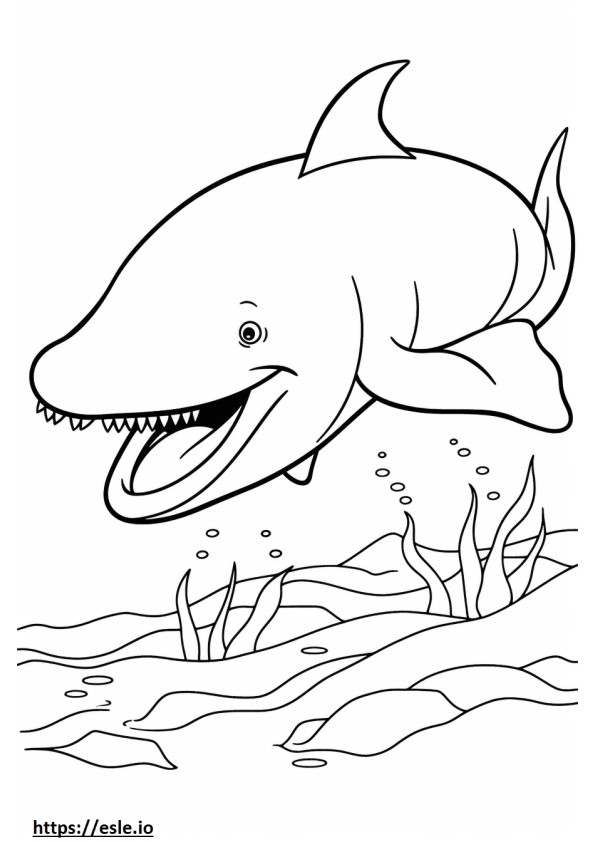 Blauwal-Cartoon ausmalbild