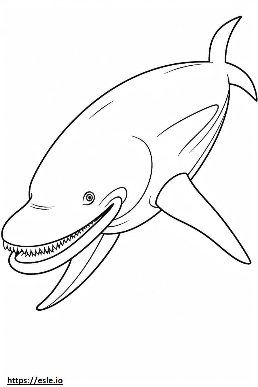 Blue Whale cute coloring page