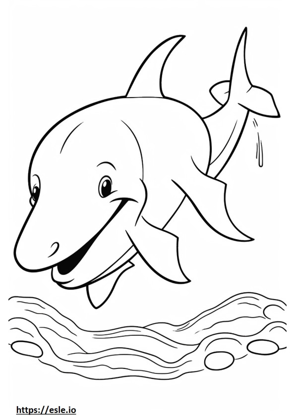 Blue Whale cute coloring page