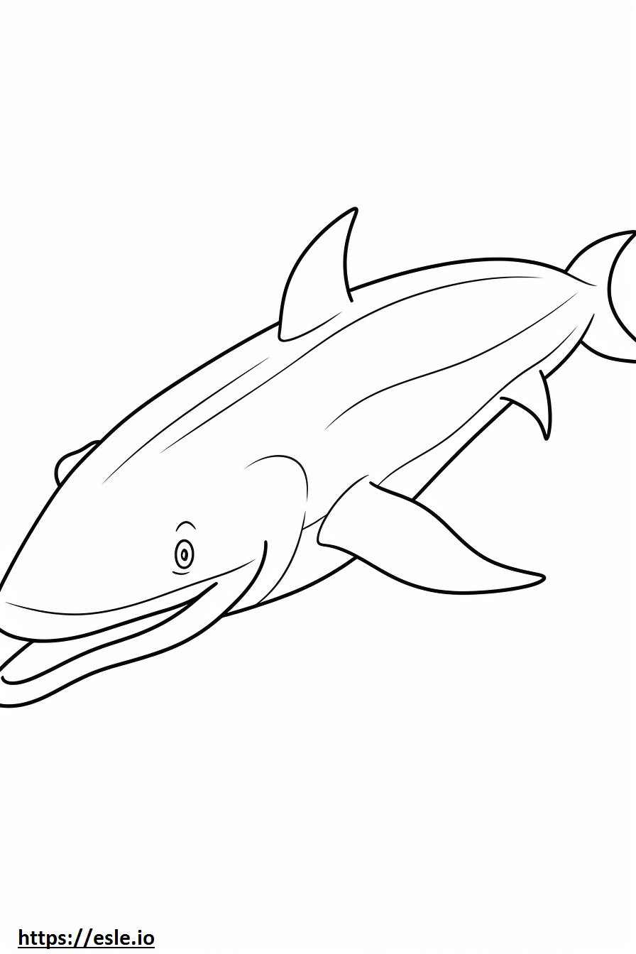 Coloriage Baleine bleue mignonne à imprimer