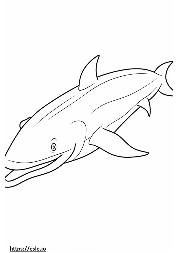 Baleia Azul fofa para colorir