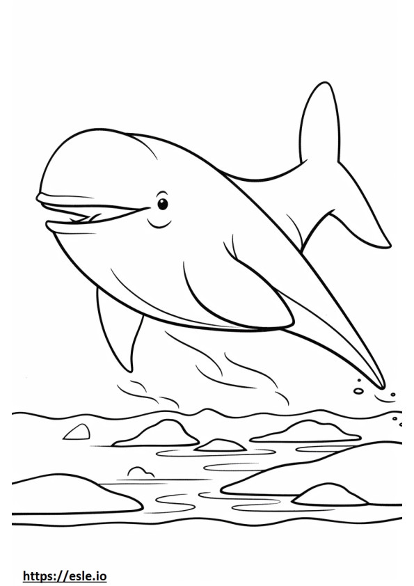 Balena albastră fericită de colorat