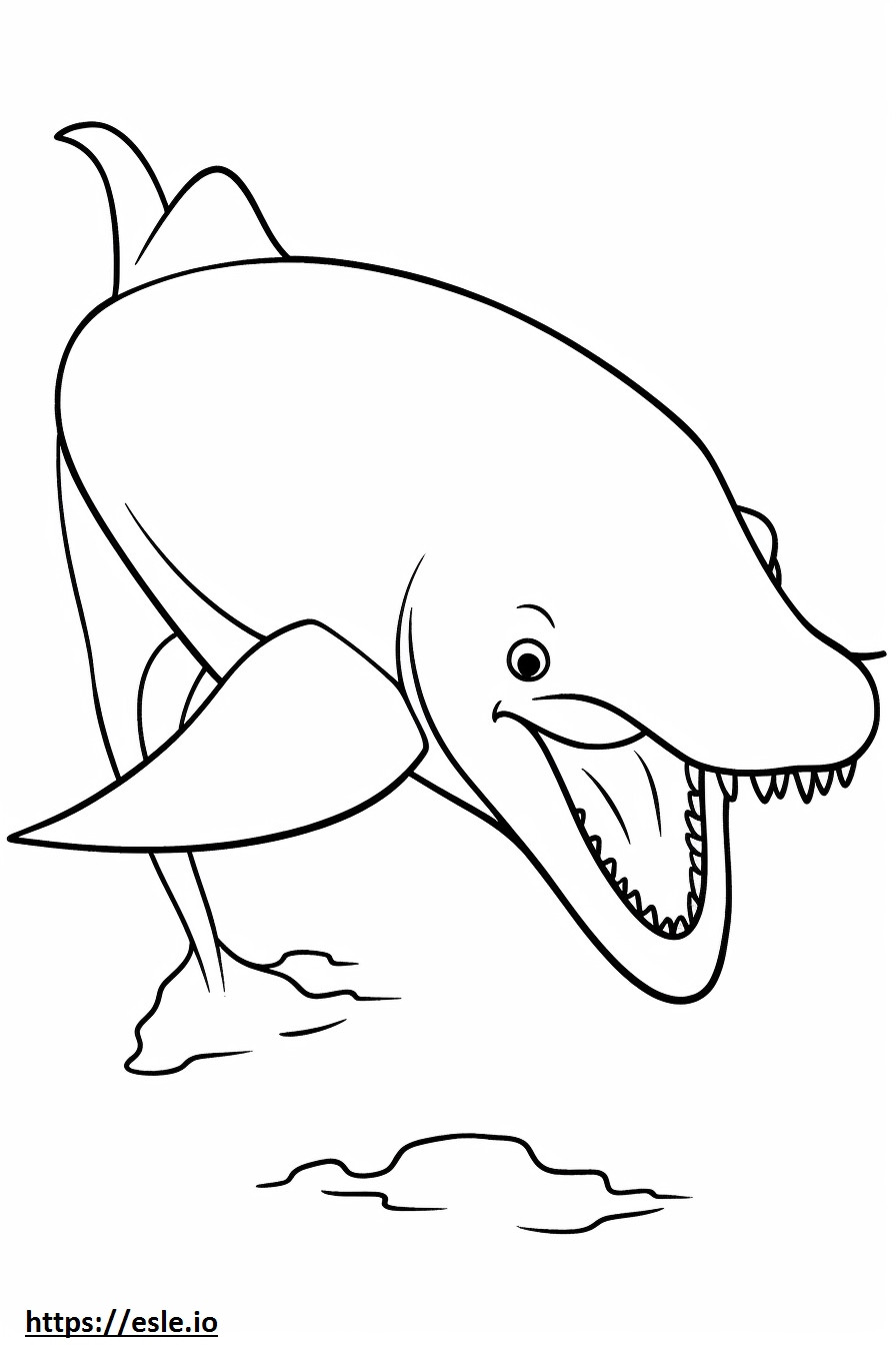 Baleia Azul feliz para colorir