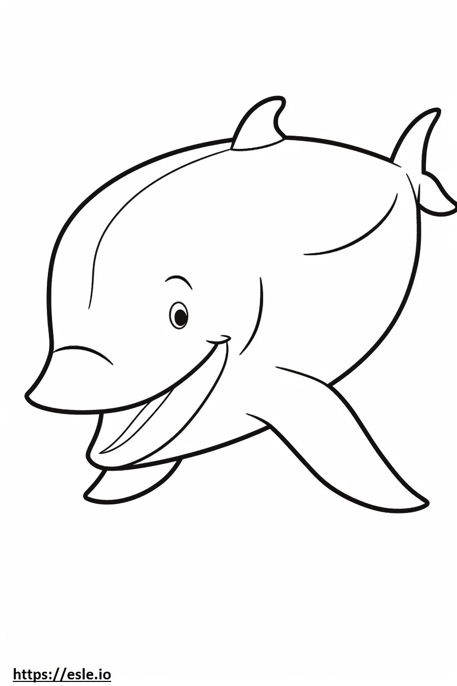 シロナガスクジラかわいい ぬりえ - 塗り絵