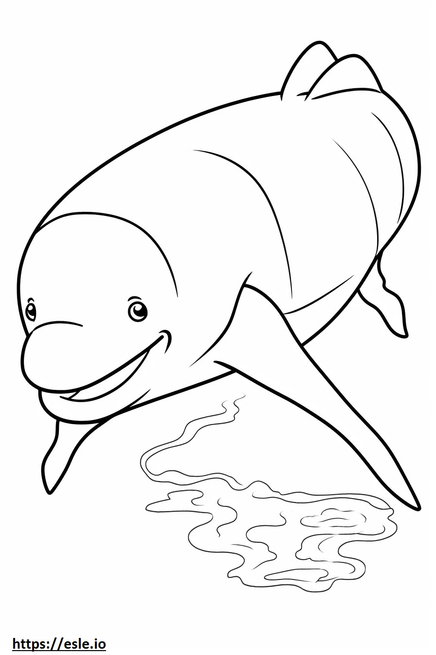 Blue Whale Kawaii coloring page