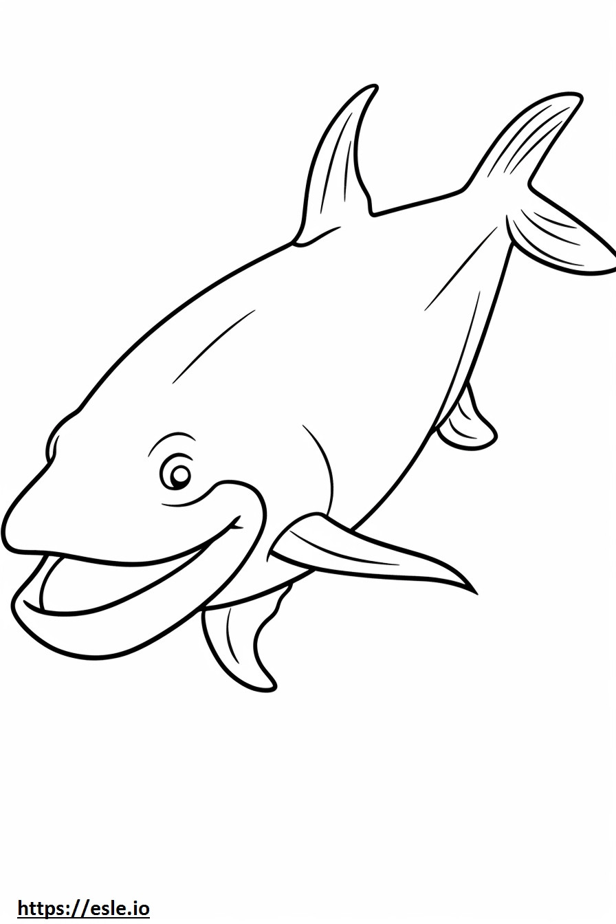 Blue Whale Friendly coloring page