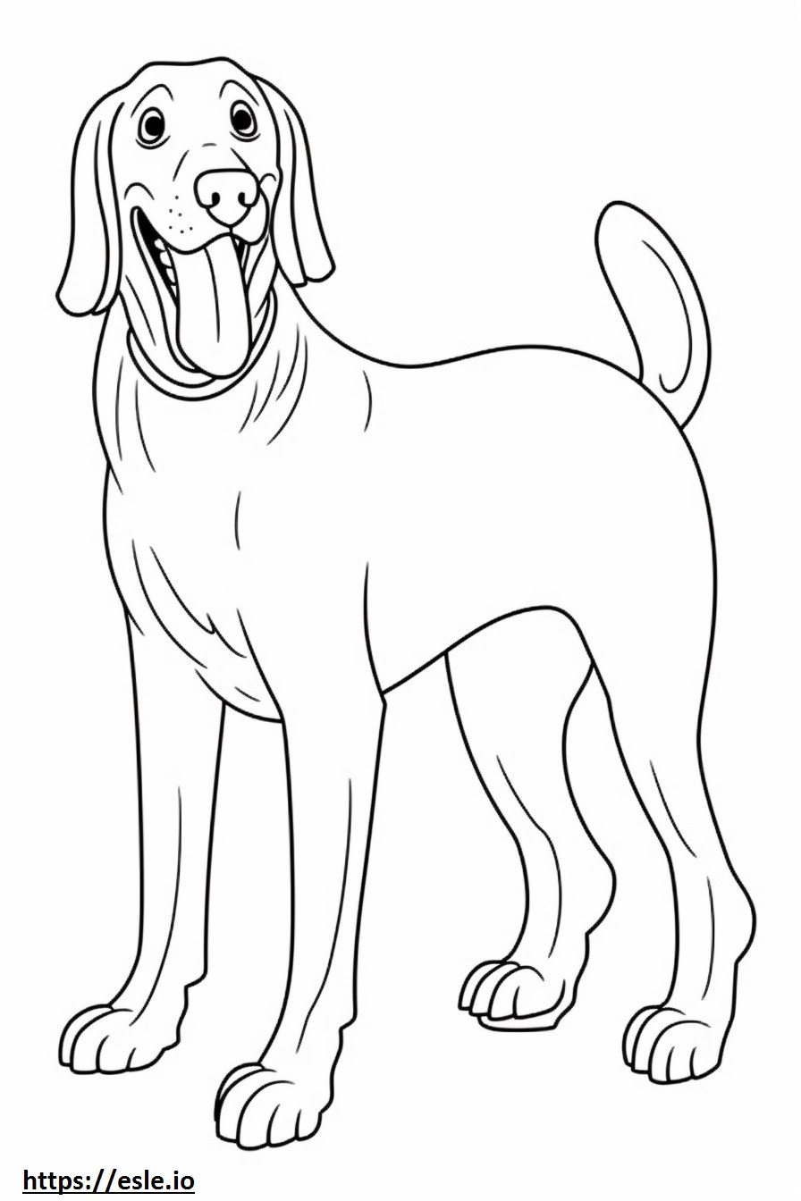 Bluetick Coonhound feliz para colorear e imprimir
