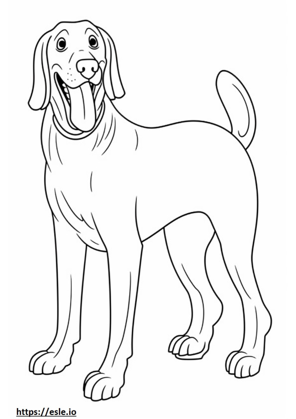Bluetick Coonhound blij kleurplaat