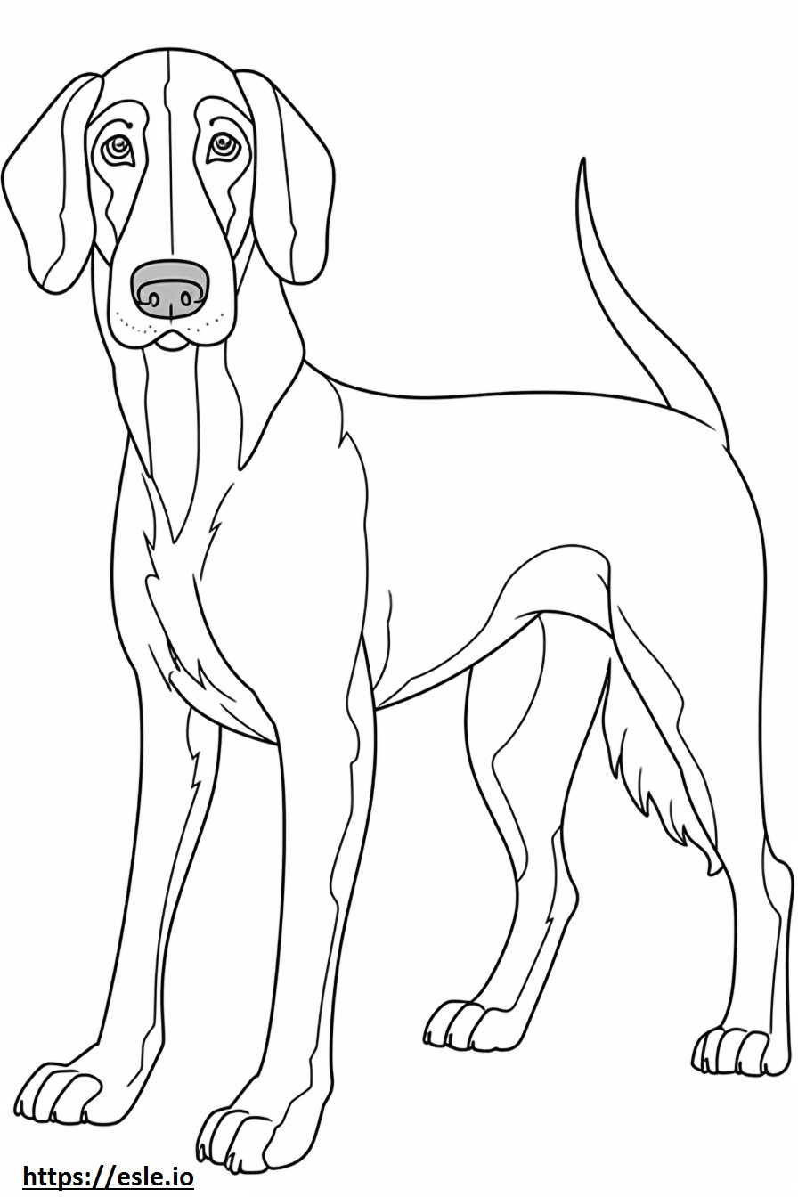 Bluetick Coonhound Kawaii coloring page