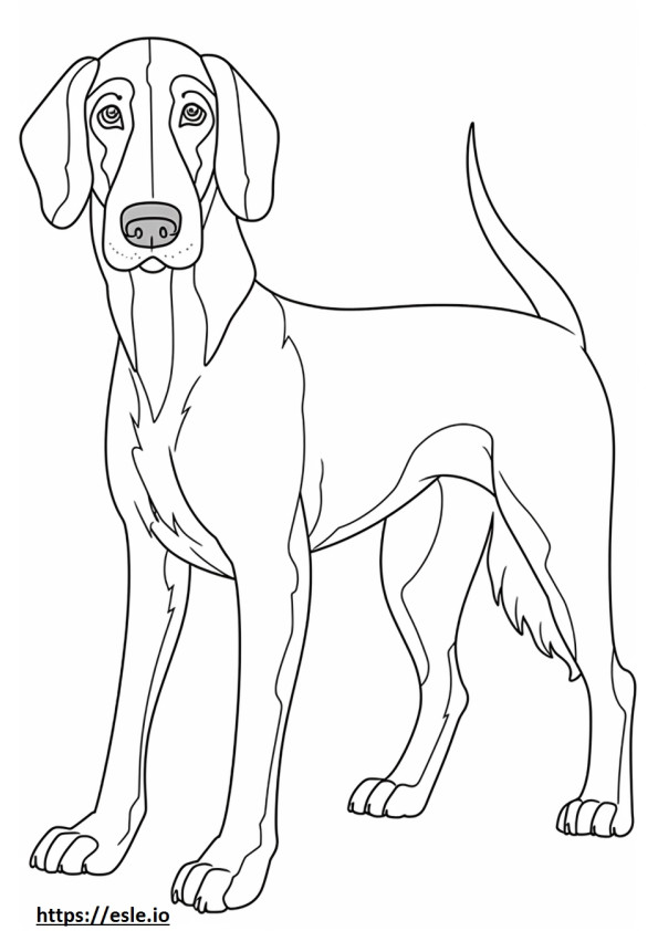 Bluetick Coonhound Kawaii värityskuva