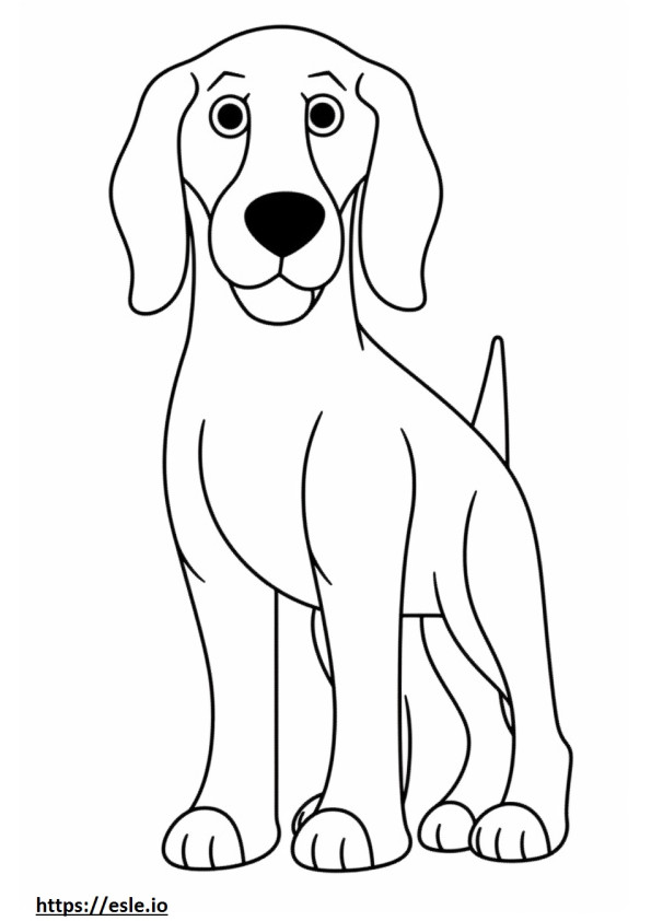 Bluetick Coonhound Kawaii coloring page