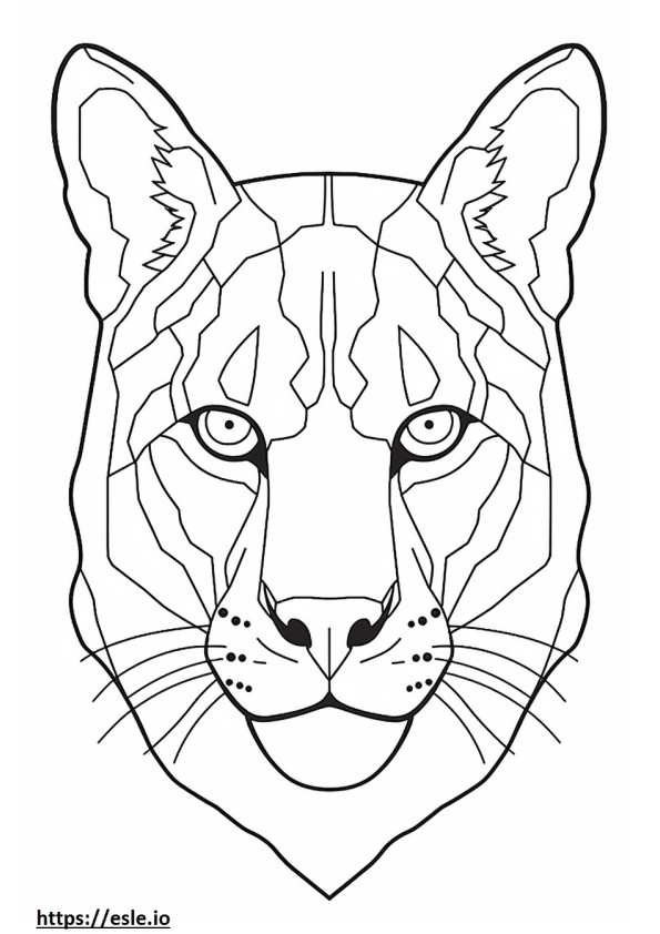 Coloriage Visage de lynx roux à imprimer