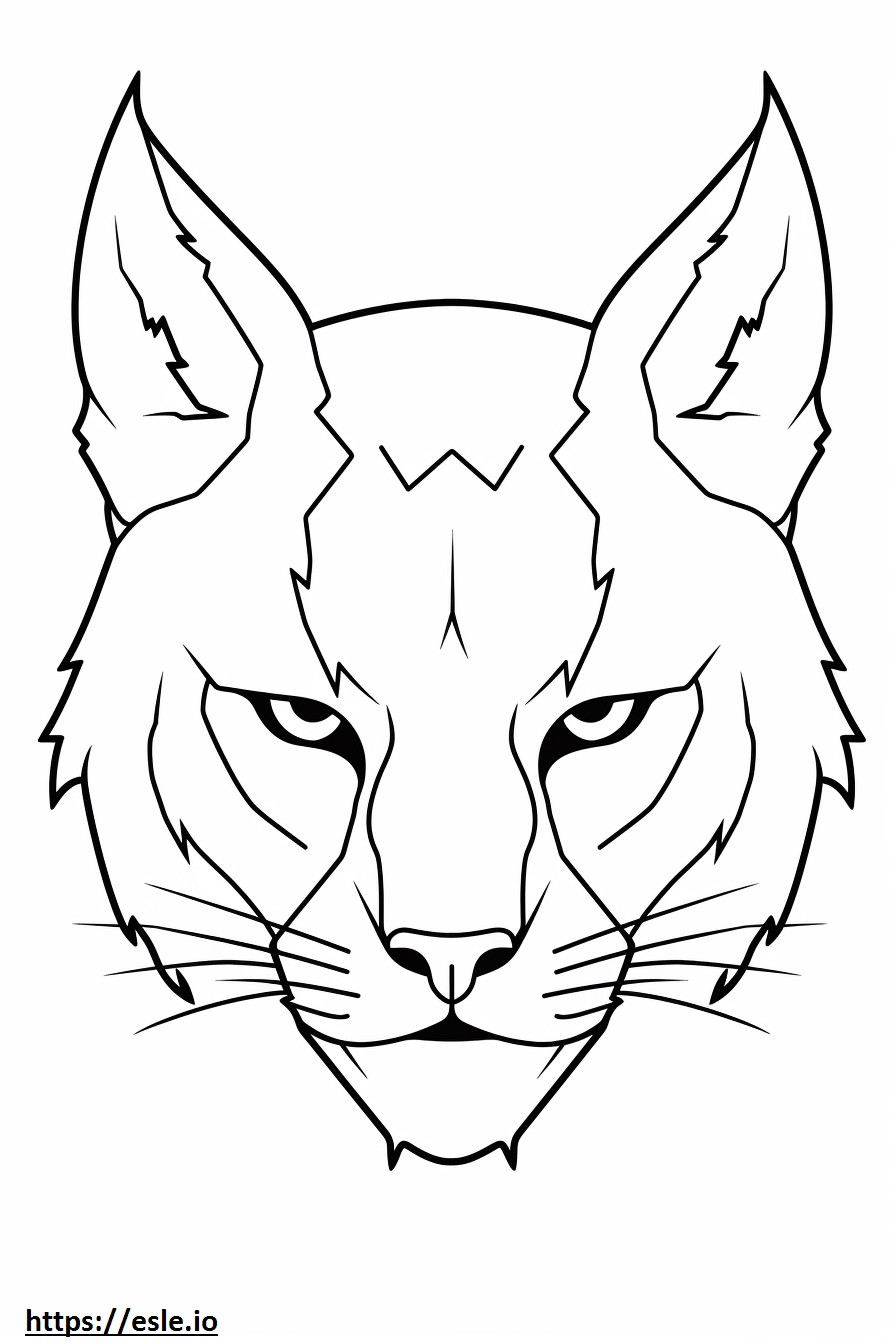 Coloriage Visage de lynx roux à imprimer