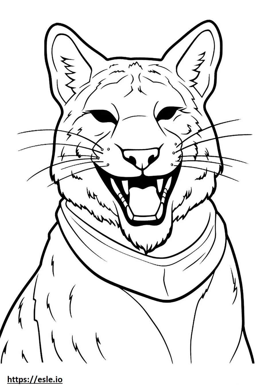 Bobcat-glimlach-emoji kleurplaat kleurplaat