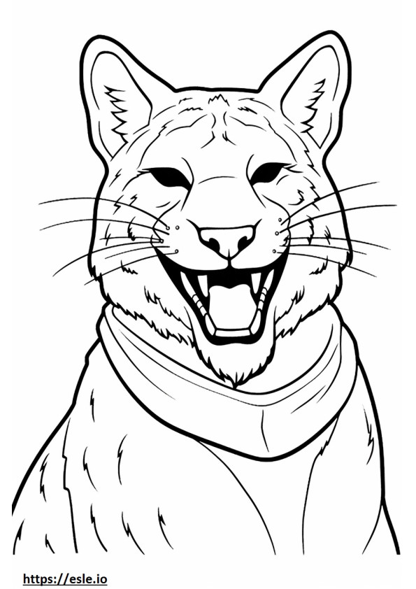Emoji de sonrisa de gato montés para colorear e imprimir