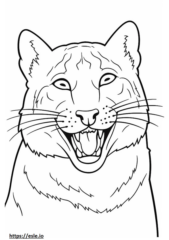 Coloriage Emoji sourire de lynx roux à imprimer