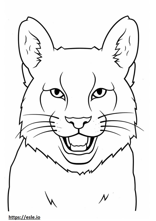 Bobcat smile emoji coloring page