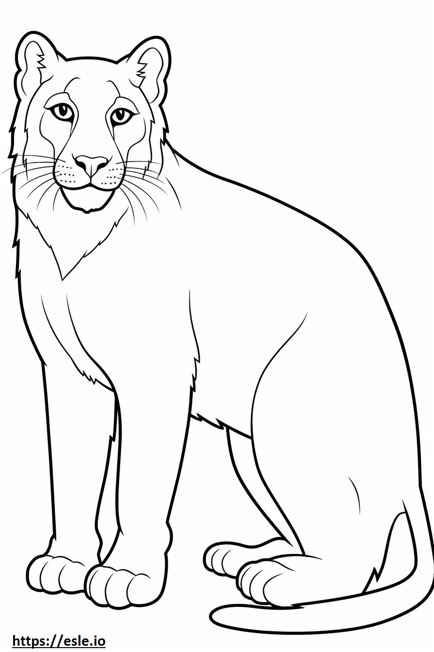 Coloriage Caricature de lynx roux à imprimer