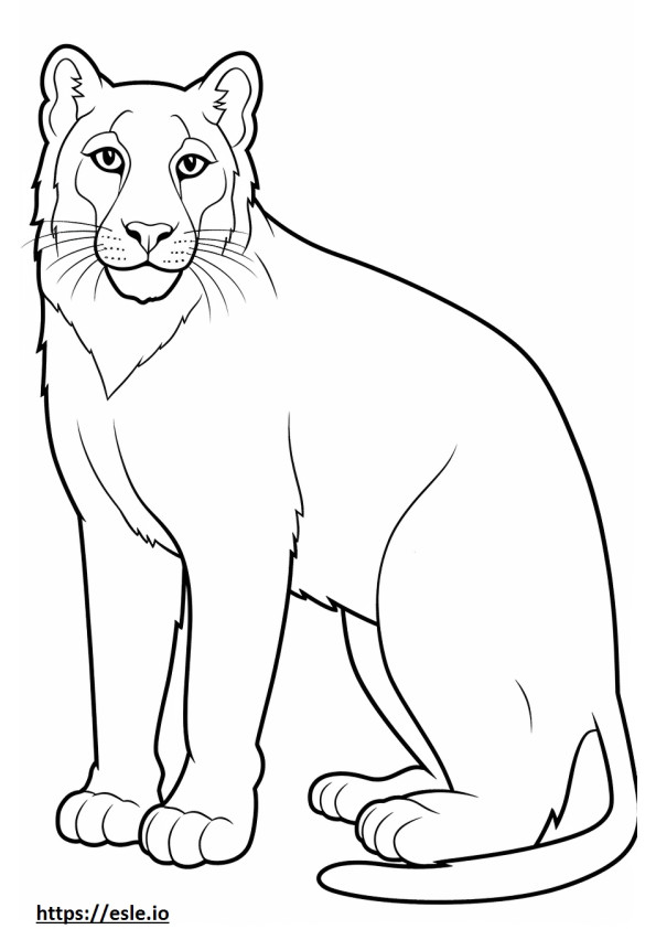 Coloriage Caricature de lynx roux à imprimer