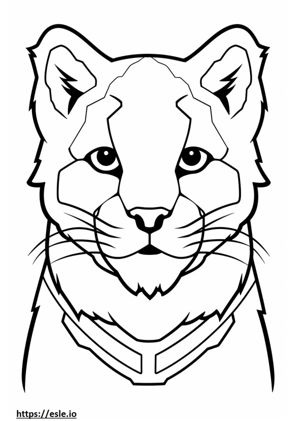 Coloriage Lynx roux Kawaii à imprimer