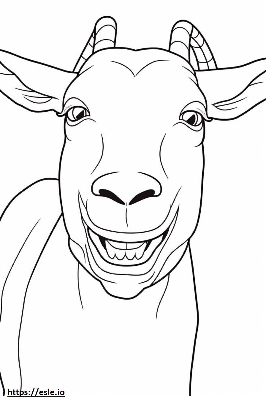 Emoji de sonrisa de cabra bóer para colorear e imprimir