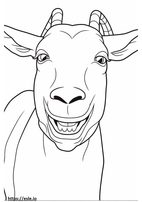 Emoji de sonrisa de cabra bóer para colorear e imprimir