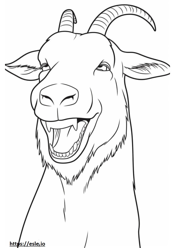 Emoji del sorriso della capra boera da colorare
